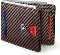 GSOIAX Slim Wallet for Men,RFID Blocking Bifold Wallet Carbon Fiber Front Pocket Wallet with 11 Card Holder Minimalist Mens Wallet with Gift Box (Carbon Fiber Coffee) by GSOIAX