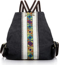 Goodhan Women Canvas Backpack Daypack Casual Shoulder Bag, Vintage Heavy-duty Anti-theft Travel Backpack Grey Black 2 by Goodhan
