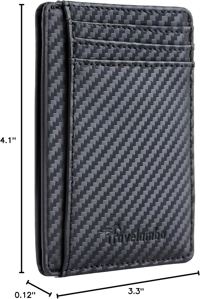 Travelambo Slim Minimalist Wallet for Men, RFID Blocking Credit Card Holder, Front Pocket ID Card Case, Gifts for Men, Husband, Boyfriend, Teenage - Image 10