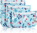 HIONXMGA Set of 3 Clear Travel Toiletry Bag, TSA Approved, Quart Size S/M/L | Clear Front Zipper Pouches Waterproof Cosmetics Bags for Women Kids Toiletries Baby Essentials Well-Organized Carry, Floral by HIONXMGA