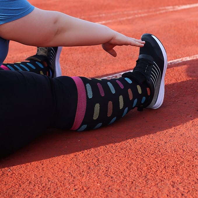 LEVSOX Wide Calf Compression Socks for Women & Men Extra Large Size Support Socks for Nurses Running Pregnant Travel, 15-20 mmHg - Image 3