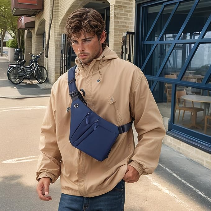 Anti Theft Crossbody Bags for Women Men, Multi-Pocket Shoulder Bag, Slim Sling Bags with 2 RFID Blocking Card - Image 2