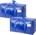 TICONN 2 Pack Extra Large Moving Bags Heavy Duty with Zippers & Carrying Handles, Durable Storage Bags Moving Boxes for Closet Organizers and Storage (2 Pack, Blue) by TICONN