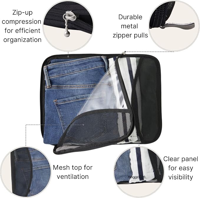Baggallini Compression Cube 3-piece set - Lightweight Compression Packing Cubes for Travel - Image 3