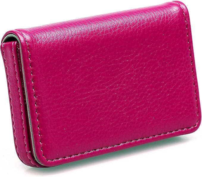 RFID Blocking Wallet - Minimalist Leather Business Credit Card Holder - Rose - Image 3