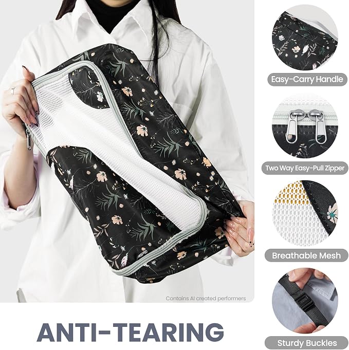 OlarHike 10 Set Packing Cubes for Travel,Gifts for Women Mom,Anti-Tearing Suitcase Organizer,with Over 1000 pcs Mesh Holes,Vacation Essentials & Accessories for Cruise Ship - Image 5