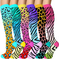 Compression Socks for Women & Men 6 Pairs | 20-30 mmHg Breathable & Moisture-Wicking Comfortable & Skin-Friendly Knee High Support Socks for Nurse, Travel, Pregnancy by OUIVIAL