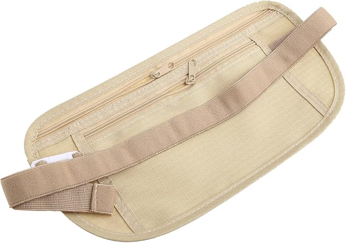 Upgraded Money Belt for Travelling Security Money Pouch for Cash Cards Keys & Passport Quality ronMade Khaki, approx 13x26cm/5x10in - Image 6