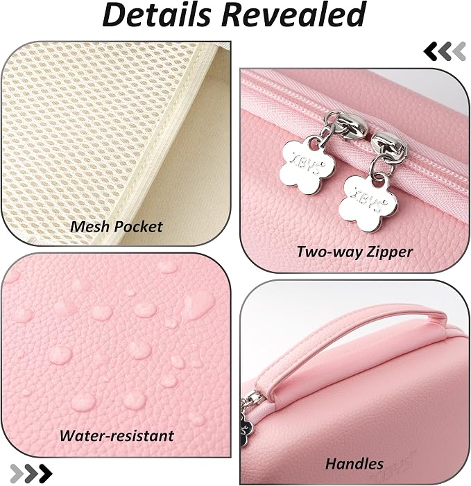 Portable Charger Case, Tech Pouch Travel Organizer, XL, Pink | Hard Shell Electronic Storage for MacBook Power Adapter, Magic Mouse, Charging Cords, Power Bank Laptop Accessories - Image 5