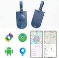 MiLi Smart Bluetooth Luggage Tracker Tag for iOS & Android | Works with Apple Find My & Google Find Hub, Anti-Lost Leather Travel Locator for Suitcase, Backpack & Gear, Blue by MiLi