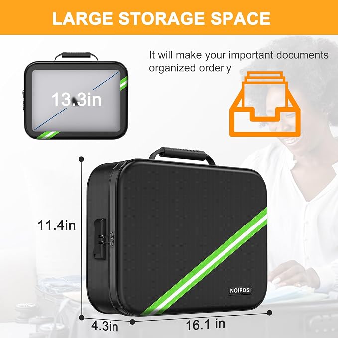 Document Organizer with 5200℉ Heat Insulated, 16.1"x11.4"x4.3" Waterproof and Fireproof Document Box with Lock, Home Strong Fireproof Safe Storage Box for Legal Size Documents and File | Home ,Travel ,Strong, Water Resistant,Safe Storage Document Stora... - Image 5