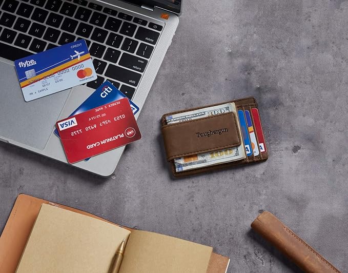 Toughergun Slim Wallet for Men RFID Blocking Money Clip, Minimalist Front Pocket Credit Card Holder, Magnetic Thin Mens Wallets with ID Window - Image 6