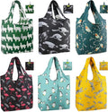 BeeGreen Animal Reusable Shopping Bags Cute Grocery Bag 6 Pack, Christmas Gift Bags Heavy-Duty Foldable Shopping Totes for Supermarket, Work & Travel, Large Washable Polyester Tote Bag with Handles by BeeGreen
