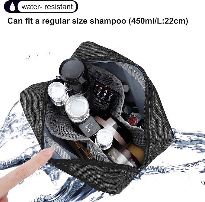 E-Tree Makeup Bag, Big Travel Make up Pouch, Zipper Large Cosmetic Brush Skin Care Case, Toiletry Bags for Traveling Women Man,Tech Electronic Organizer,Small Canvas Storage for Personal Items,Black - Image 2