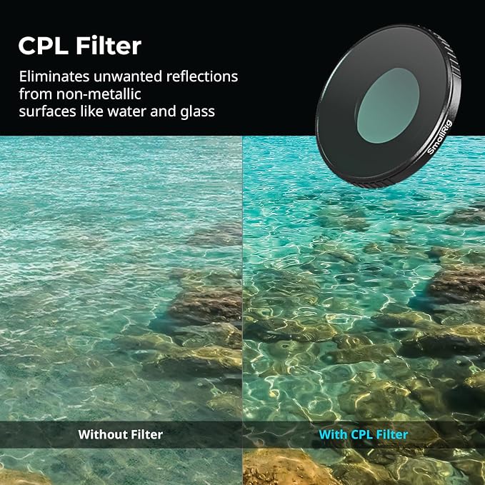 SmallRig CPL Filter for DJI Osmo Action 6, Circular Polarizer Lens with Silicone Cover & Cleaning Cloth, Reduces Glare & Reflections for Water Sports and Outdoor Action Camera-5966 - Image 4