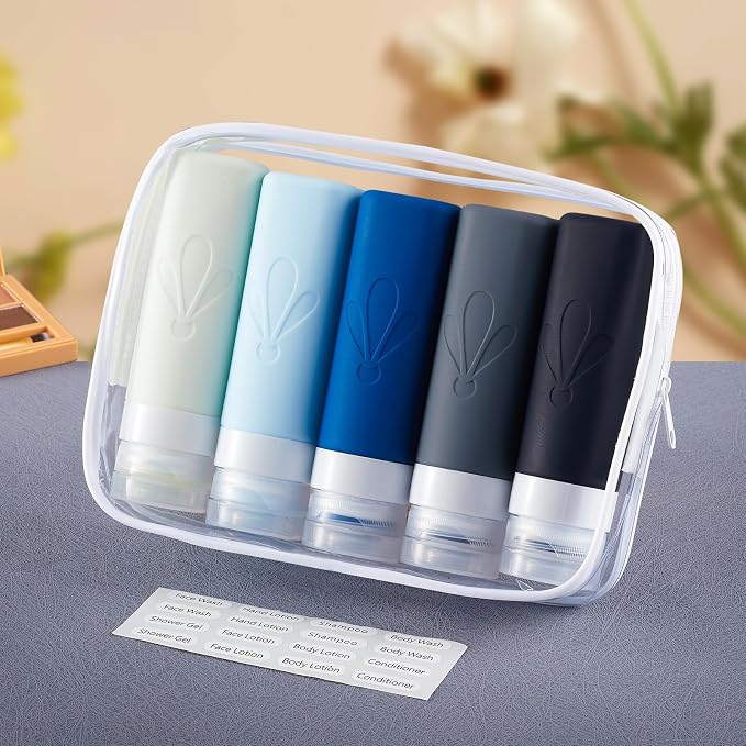 INSFIT Travel Bottles for Toiletries, TSA Approved 3oz Travel Size Containers, BPA Free Leak Proof Squeezable Silicone Tubes for Shampoo Conditioner Lotion Soap with Labels - Image 5