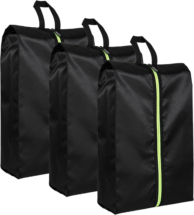 Shoe Bags for Travel - Set of 3 Pack Large Capacity Oxford Fabric Shoe Bags, Multi-Functional Dust-Proof and Waterproof Men & Women Travel Shoe Bag(Black) | Waterproof dustproof design, fits men women shoes up to size 14, gym trips closet storage, dura... by Eopres