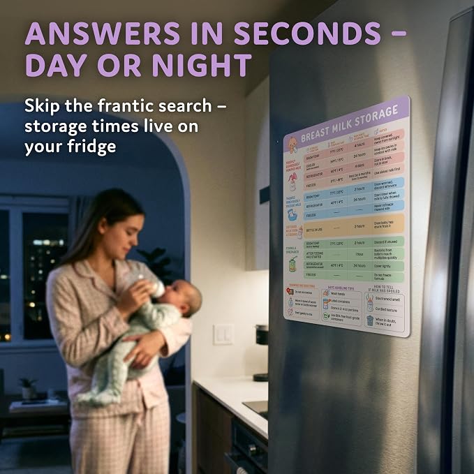 Breast Milk Storage Guide Magnet - Breastfeeding & Pumping Reference Chart - Image 3