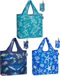 HOLYLUCK Reusable Grocery Bags,Heavy Duty Foldable Shopping Tote Bag (Standard, 3 Ocean Life) by holyluck