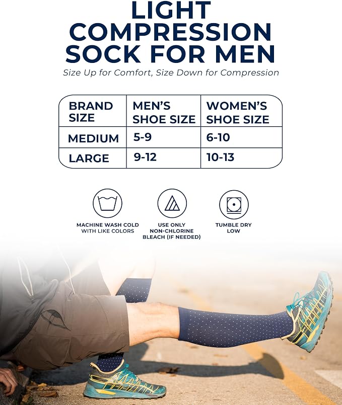 Pembrook Cotton Light Compression Socks for Women & Men - 3 Pairs | 8-15 mmHg Comfort Compression Socks for Men & Women - Image 6