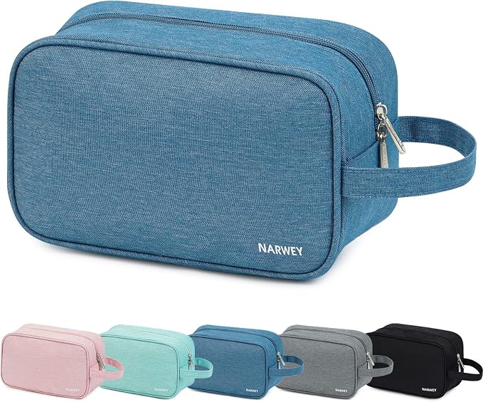Narwey Travel Toiletry Bag for Women Traveling Dopp Kit Men Travel Bag for Toiletries Cosmetic Bag Makeup Bag Medicine Bag for Traveling (Navy Blue) by Narwey