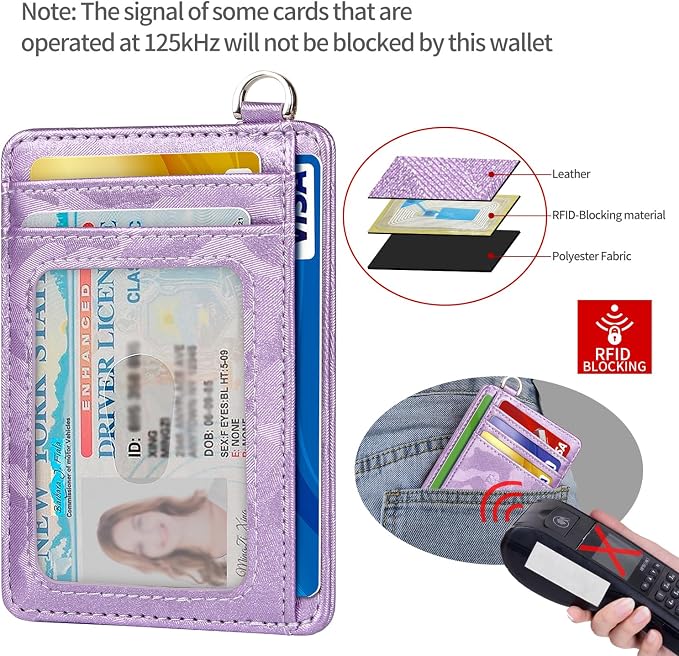 Slim Minimalist Front Pocket Wallet, RFID Blocking Credit Card Holder Wallet with Detachable D-Shackle for Men Women - Image 4