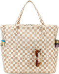 LEDAOU Large Beach Bag for Women, Waterproof Sandproof Tote Bag with Zipper | 36L Pool and Swim bag with Zipper, Wet/Dry pocket and 7 Pockets for Beach Days, Cruises, Vacations and Family travel by LEDAOU