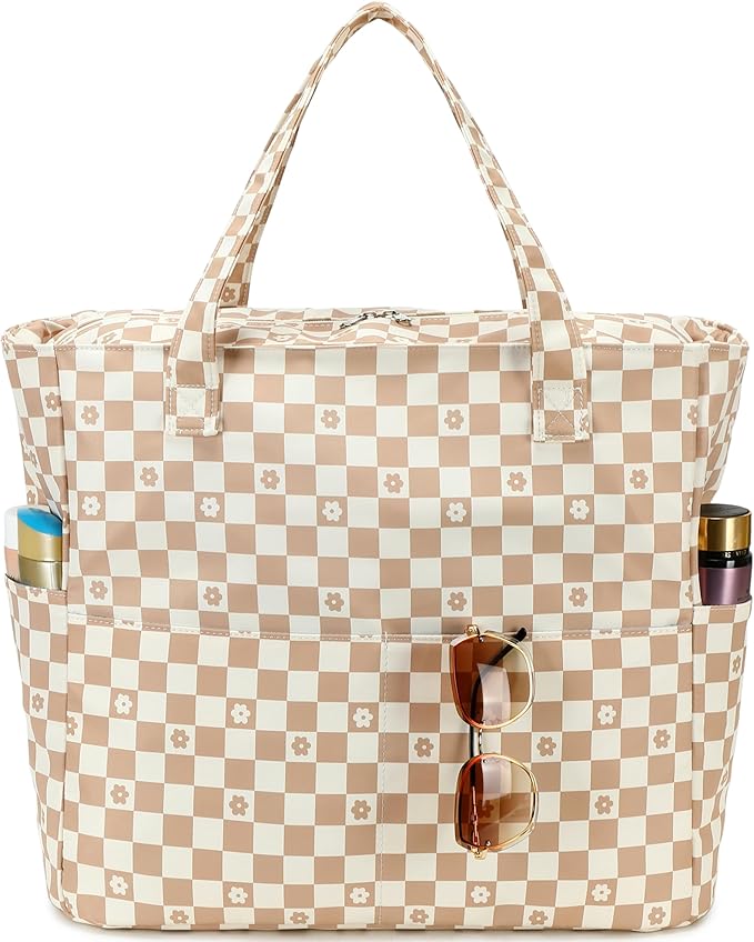LEDAOU Large Beach Bag for Women, Waterproof Sandproof Tote Bag with Zipper | 36L Pool and Swim bag with Zipper, Wet/Dry pocket and 7 Pockets for Beach Days, Cruises, Vacations and Family travel by LEDAOU