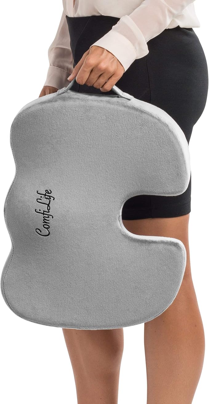ComfiLife Premium Comfort Seat Cushion - Non-Slip Orthopedic 100% Memory Foam Coccyx Cushion for Tailbone Pain - Cushion for Office Chair Car Seat - Back Pain & Sciatica Relief (Gray) - Image 9