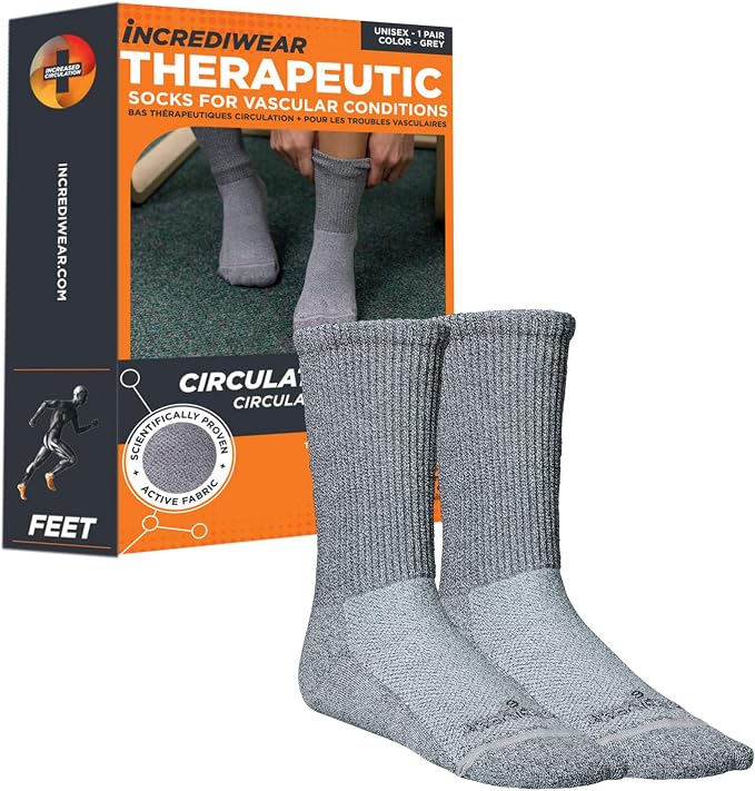 Incrediwear Circulation Socks – Women’s & Men’s Crew Socks for Foot Circulation by Incrediwear