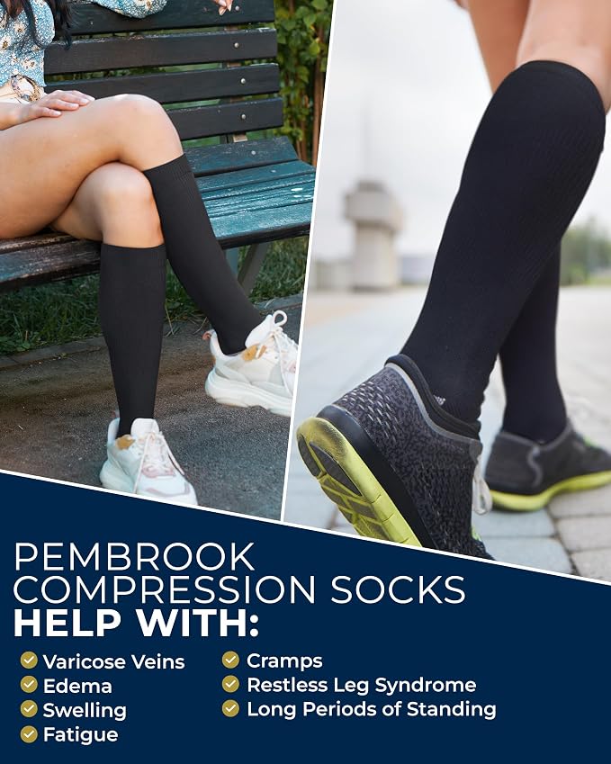 Pembrook Plus Size Compression Socks for Women Wide Calf - 3 Pairs, 20-30mmHg Extra Wide Calf Compression Socks, Up to 4XL - Image 4