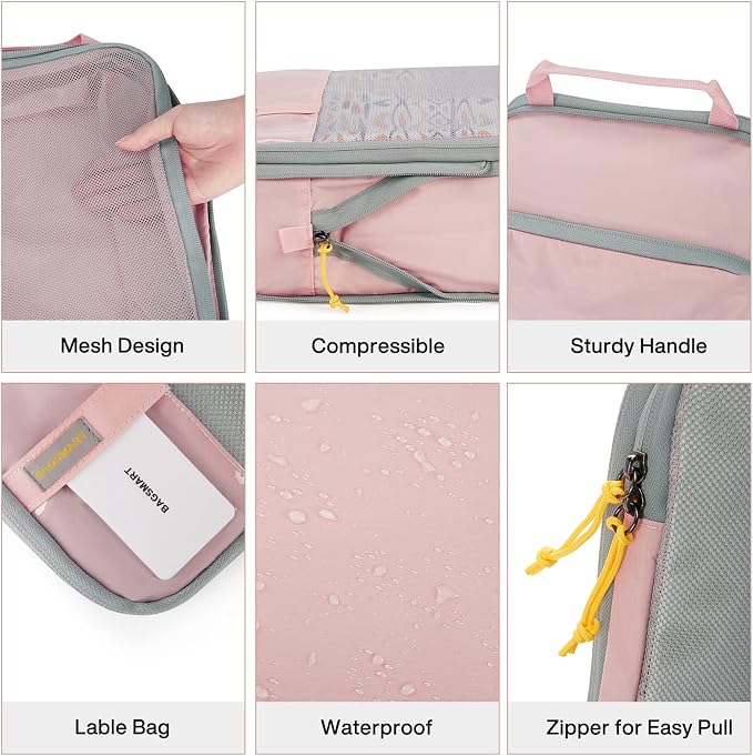 BAGSMART Compression Packing Cubes for Travel Essentials | 14 Set /6 Set /4 Set/2 Set, Lightweight, Durable - Image 5