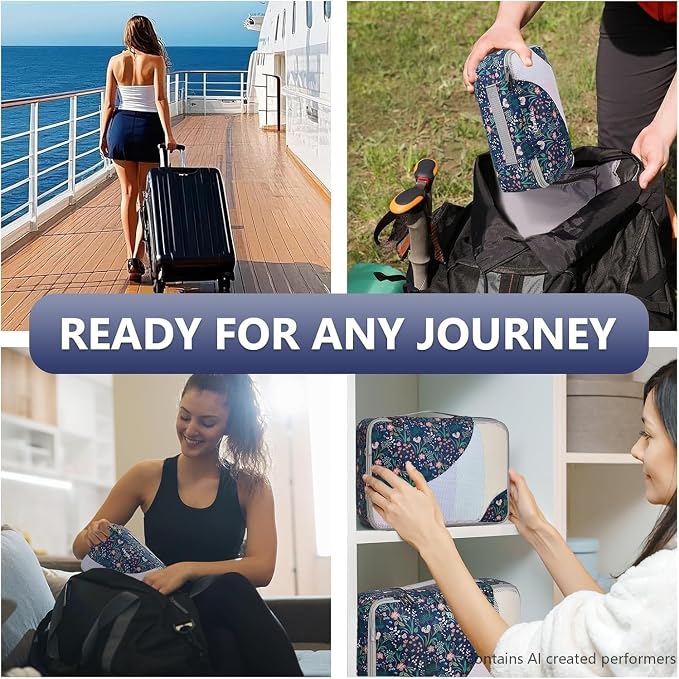 OlarHike 8 Set Packing Cubes for Travel,Gifts for Women Mom,Anti-Tearing Suitcase Organizer,with Over 1000 pcs Mesh Holes,Vacation Essentials & Accessories for Cruise Ship - Image 7