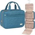 NISHEL Travel Toiletry Bag for women, Portable Hanging makeup Organizer | for Travel-Sized Shampoo, Conditioner, Brushes Set, makeup Accessories, Medium Size, Lake-Blue by NISHEL
