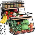 Magnetic Spice Rack for Refrigerator, Fruit, Potato & Onion Storage Bin,Large Capacity Magnetic Shelves for Side of Refrigerator, Kitchen Organizers and Storage Countertop,2 Pack Black by Unknown