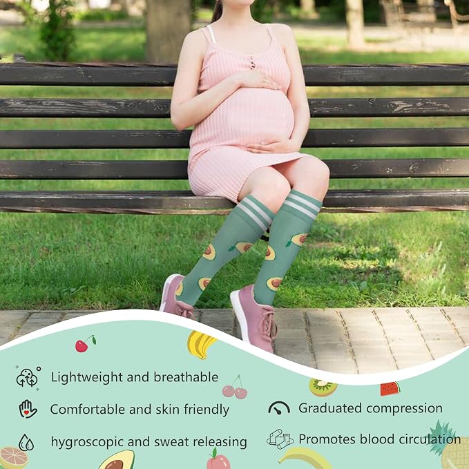 fenglaoda Compression Socks for Women Men Support Circulation 6 Pairs Socks For Nurse, Travel, Flight - Image 2