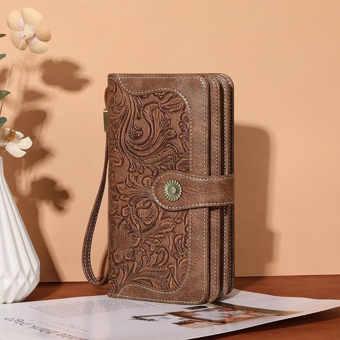 Wallets for Women Trifold Wristlet Wallets Large Capacity RFID Blocking Ladies Purse Credit Card Holder - Image 7