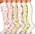 Acture 6 Pack Compression Socks for Women and Men - Knee High for Medical, Running, Nurses, Travel by Acture