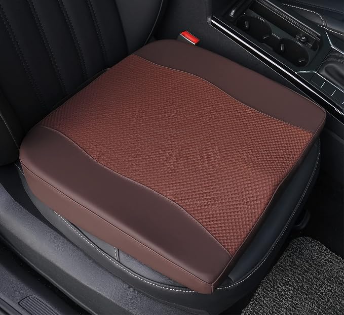 Lofty Aim Car Seat Cushion, Memory Foam Car Seat Cushions for Long Driving | Comfy Car Seat Pillow for Pain Relief, Driver Seat Cushion Adds Height, Butt Cushion for Car, Truck, Office Chair, Brown by LoftyAim