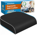 Seat Cushion, Memory Foam Office Chair Cushion, Black, Large | Office Desk Accessories, Butt Pillow for Long Sitting Sciatica, Coccyx, Tailbone, Hip Pain Relief - for Home, Car, Airplane by Unknown