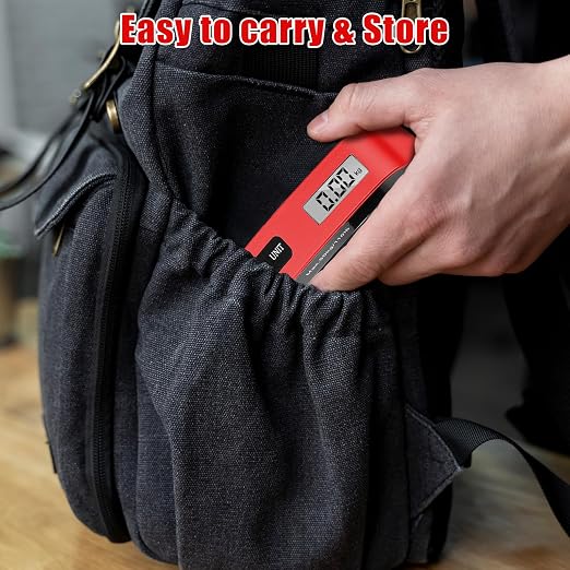 Luggage Scale, Portable Luggage Weight Scale with 2 Luggage Tags, LCD Weight Display and 4 Unit Switching Functions (Red) - Image 7