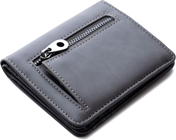 Alldaily Small RFID Wallet for Women Slim Compact Bifold Pocket Ladies Travel Mini Purse (Grey) - Image 3