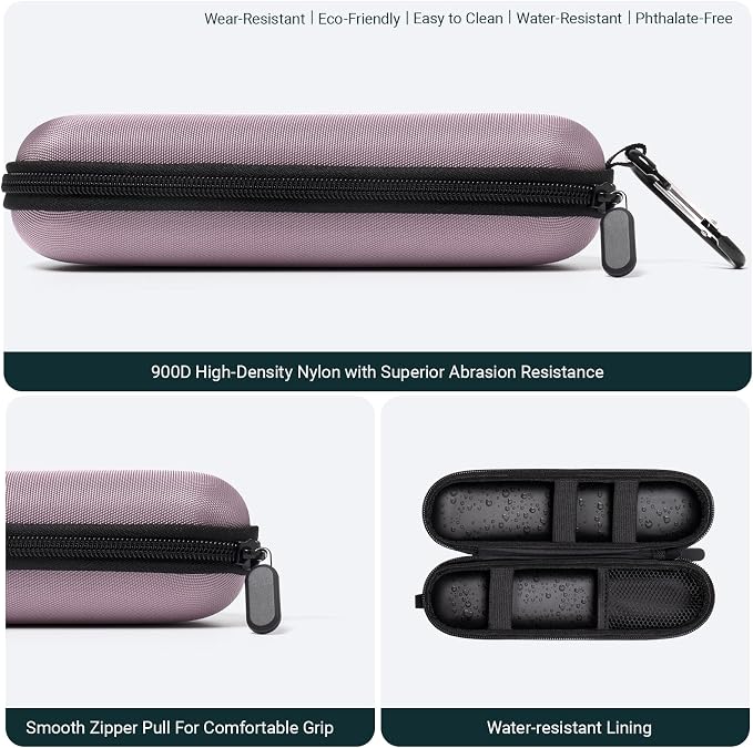Nincha Compact Electric Toothbrush Travel Case, EVA Protective Storage Bag for Philips Sonicare/Oral-B, Waterproof Portable Carrying Case with Mesh Pocket & Elastic Bands (Smoky Pink) - Image 4