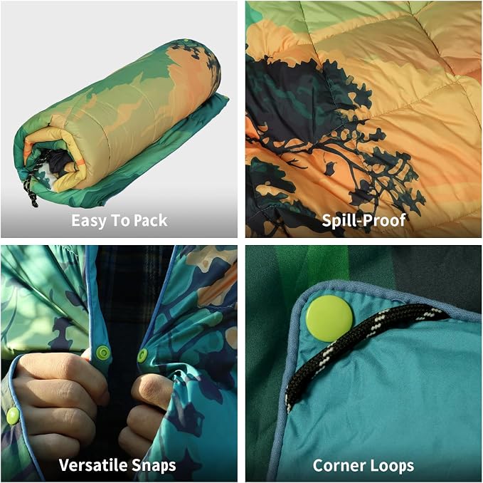 Camping Blanket, Puffy Blankets Lightweight Windproof Resistant for Outdoors,Hiking, Backpacking,Car,Picnic,Stadium - Image 4