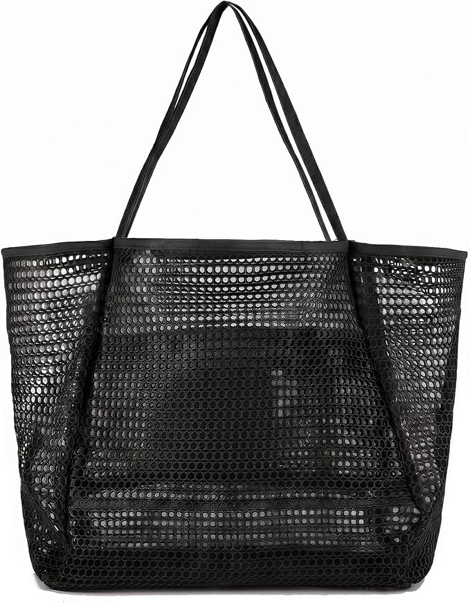 Beach Bag with Mini Pocket, Large Foldable Mesh Tote for Women, Lightweight & Travel Bag for Vacation & Outdoor by Unknown