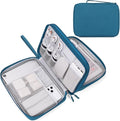 FYY Electronic Organizer, Travel Tech Pouch Bag, Extra Large, Dark Green | Wrist Strap, Waterproof, Double Layers Electronics Travel Case for iPad, Cord, Laptop Charger, Daily and Business Trips Use by FYY