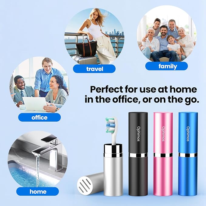 Aluminum Toothbrush Head Case,Metal Toothbrush Protector Cover with Ventilation Holes,Portable Travel Holder for Oral-B Philips Power Toothbrush & More (Silver+Black+Blue+Pink, 4 Pack) - Image 8