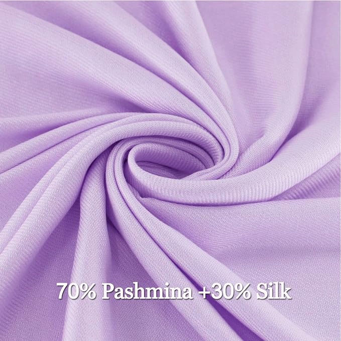 Soft Silky Pashmina Shawl Wraps Solid Colors Scarf for Wedding Evening Dresses - Image 2