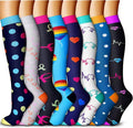 QUXIANG Copper Compression Socks for Women & Men Circulation (8 Pairs) - Best for Running Athletic Cycling - 15-20 mmHg by QUXIANG