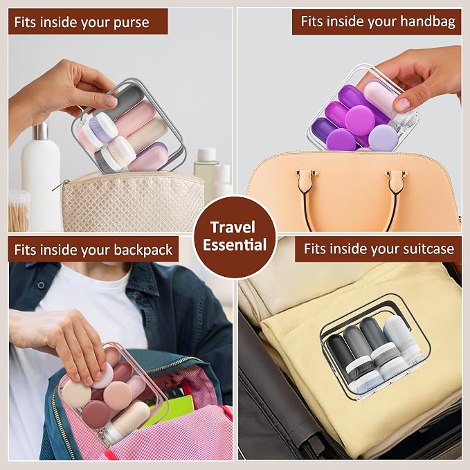 Quatish 15 Pack Travel Bottles for Toiletries, Original Patented, TSA Approved Travel Size Containers, Leak Proof Silicone Shampoo and Conditioner Bottles Women & Men, Airplane Essentials, Dusty Pink - Image 6
